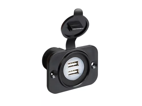SZIVARGYÚJTÓ ALJZAT HELYÉRE BEÉPÍTHETŐ USB ALJZAT 2-ES ELOSZTÓ  12/24V 2100mA EXT-8