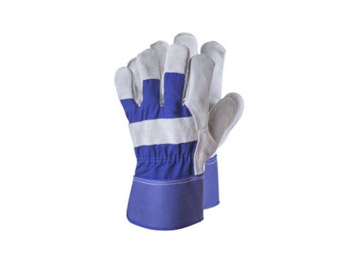 MUNKAKESZTYŰ BŐR MARHAHASÍTÉK TENYÉRBÉLÉSSEL 12-ES MÉRET SZÜRKE/KÉK