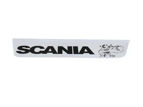 SÁRFOGÓ GUMI FELIRATOS+LOGÓ  SCANIA-hoz ELSŐ 18x60 FEHÉR