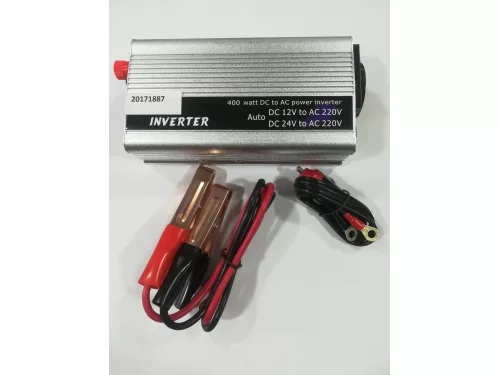 ÁRAMÁTALAKÍTÓ 12/24V-->220V 400W+USB