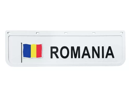 SÁRFOGÓ GUMI FELIRATOS DOMBORNYOMOTT ROMANIA FEHÉR 18X60