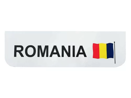 SÁRFOGÓ GUMI FELIRATOS+LOGÓ ROMANIA ELSŐ 18x60 FEHÉR