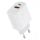 Hálózati töltő USB+USB-C 20W gyorstöltés 230V