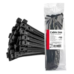 Kábelkötöző fekete  4,8x300 - 100 db