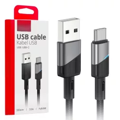 USB-A/USB-C töltő kábel 200cm