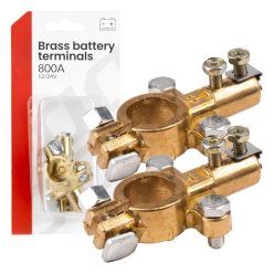 Akkumulátor saru csipeszek, sárgaréz, 800 A, 2 darab