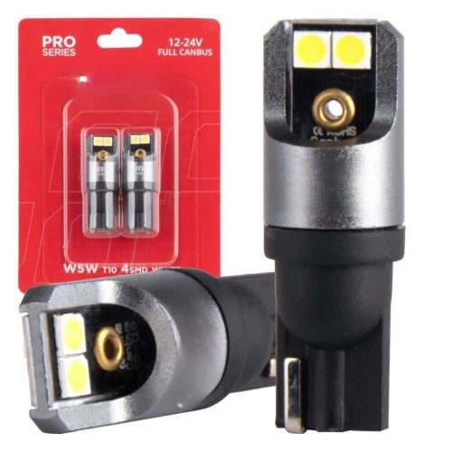 LED izzó CANBUS PRO T10/W5W 4x3030 SMD fehér 12/24V (2db)