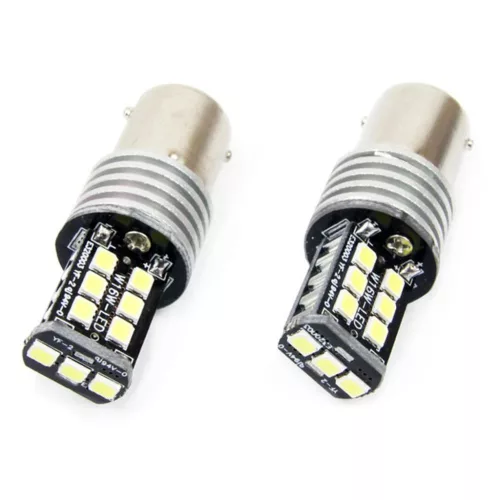 LED izzó CANBUS  BA15S P21W/R10W/R5W 2V/24V fehér  (2db)