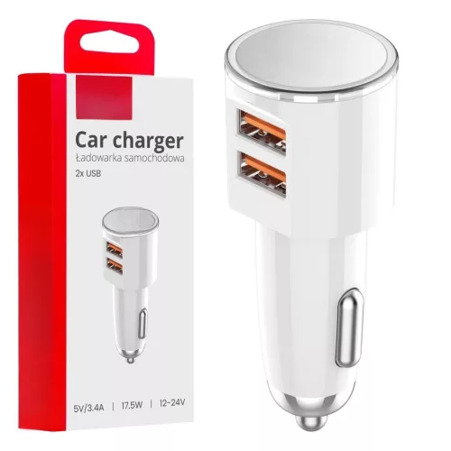 Szivargyújtó töltő (2x USB-A) 3.4A  12/24V