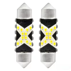 LED izzó CANBUS 12SMD C5V 12/24V fehér 36mm (2db)