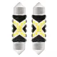 LED izzó CANBUS 12SMD C5V 12/24V fehér 36mm (2db)