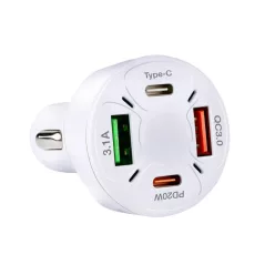 USB autós töltő 4 az 1-ben, PD 20 W