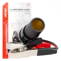   Szivargyújtó adapter krokodilcsipeszes csatlakozóval, 12V/24V, 15 cm