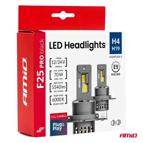 H4 LED izzó Pro Black Canbus 12/24V (2db)