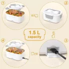 Elektromos ételmelegítő melegentartó 1,5L 12V/24V/220V