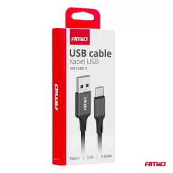 USB-A/USB-C töltőkábel 2A 100cm