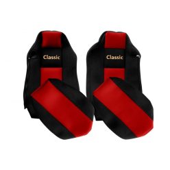   MAN TGX plüss ülésvédő szett (ISRI vezetőülés fekete/piros)