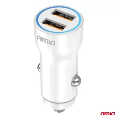 Szivargyújtó töltő 2X USB-A kék fénnyel