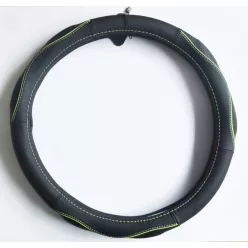 Valódi bőr kormányvédő SPORT BLACK GREEN 38cm