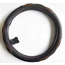 Valódi bőr kormányvédő SPORT BLACK ORANGE 38cm