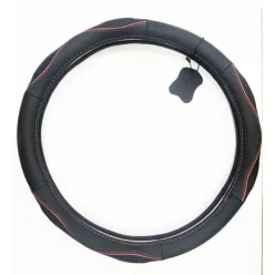 Valódi bőr kormányvédő SPORT BLACK RED 38cm
