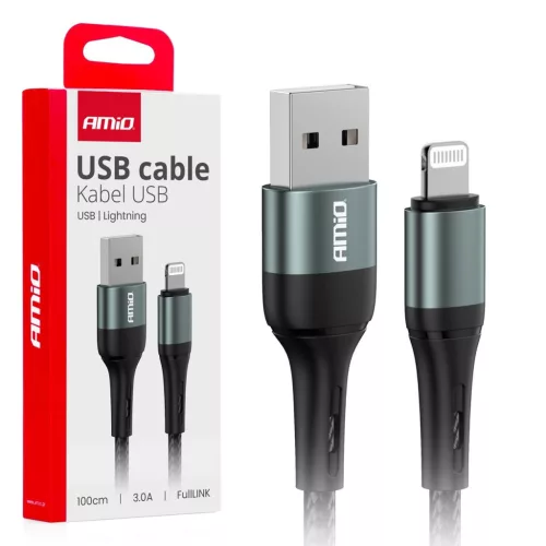 USB-A/ IPHONE LIGHTNING töltő kábel 100cm