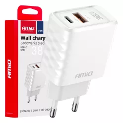 Hálózati gyorstöltő 38W USB-A/USB-C