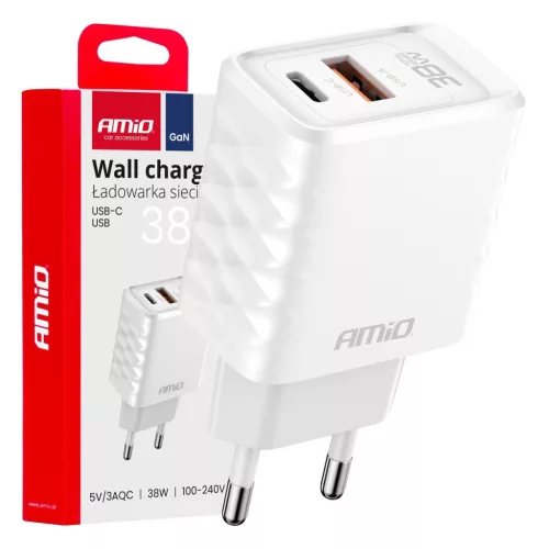 Hálózati gyorstöltő 38W USB-A/USB-C