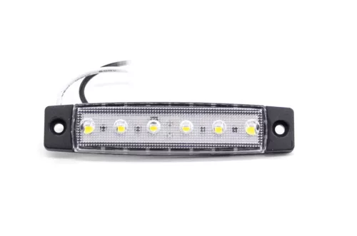 Fehér helyzetjelző 6 LED-es 24V