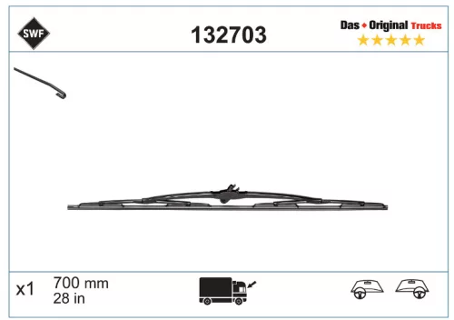 Ablaktörlő lapát 700mm  Volvo/Mercedes