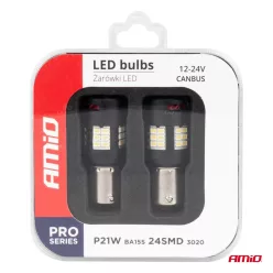   LED izzó CANBUS PRO BA15S P21W R10W R5W fehér  VENTILÁTOROS 12/24V (2db)