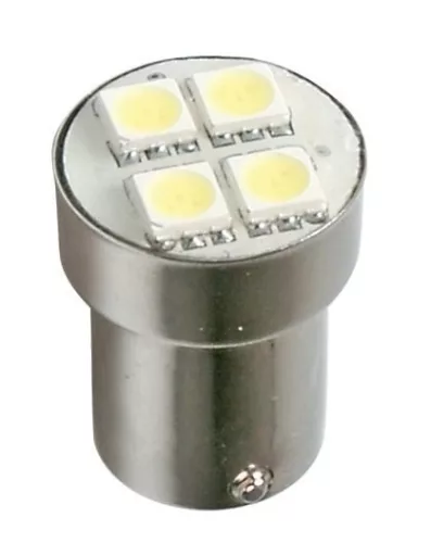 LED izzó BA15S 24V (4smd-fehér) 2 DB
