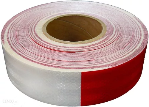 Fényvisszaverő csík fehér piros 5 cm