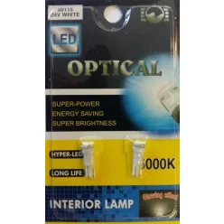 LED izzó T5 12/24V (3smd-fehér) 2db