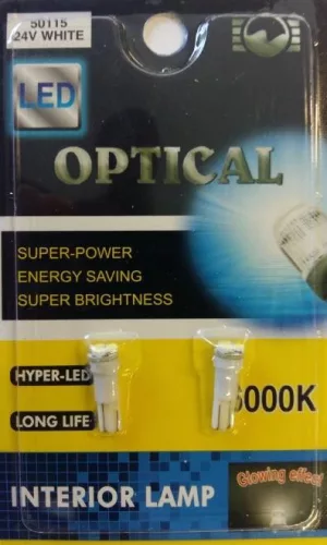 LED izzó T5 12/24V (3smd-fehér) 2db