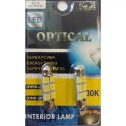 LED izzó szofita izzó 12V (6smd-fehér-36mm) 2db