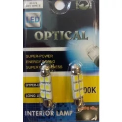 LED izzó szofita izzó 24V (6smd-fehér-36mm) 2db
