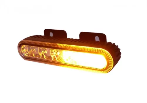 Stroboszkóbos megkülönböztető sárga villogólámpa 6LED 10-30V 12W