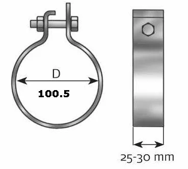 Kipufogó bilincs FI100,5mm
