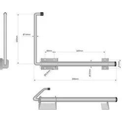 Pótkocsi ajtókitámasztó 485mm
