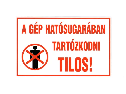 MATRICA A GÉP HAT. SUGARÁBAN TART. TILOS