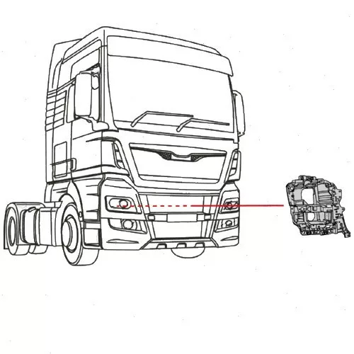 MAN TGX fényszóró zsák fém tartozékokkal jobb