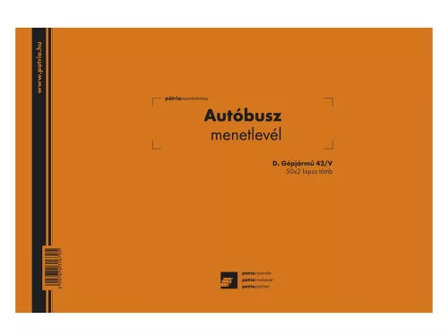 NYOMTATVÁNY AUTÓBUSZ MENETLEVÉL DGJ42/V 2P (50x2lap)