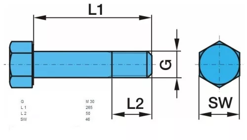 Csavar M30*265mm BPW