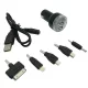 Telefon töltő szett 2xUSB, 7 féle