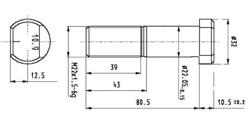 Tőcsavar MAN, Mercedes M22*1,5*80,5