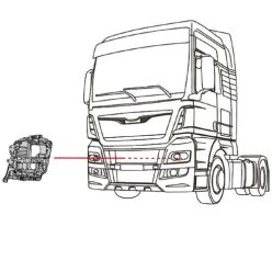 MAN TGX fényszóró zsák fém tartozékokkal bal