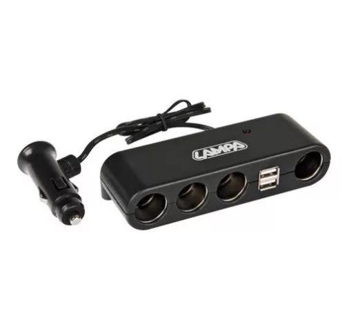 Szivargyújtó elosztó + 2usb 12/24V max 5A