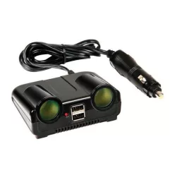 Szivargyújtó elosztó + 2xUSB 12/24V