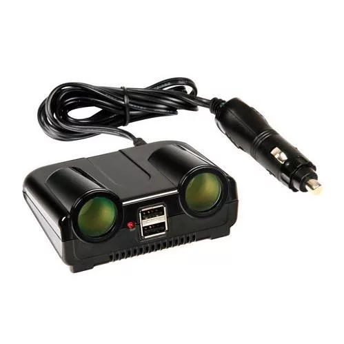 Szivargyújtó elosztó + 2xUSB 12/24V
